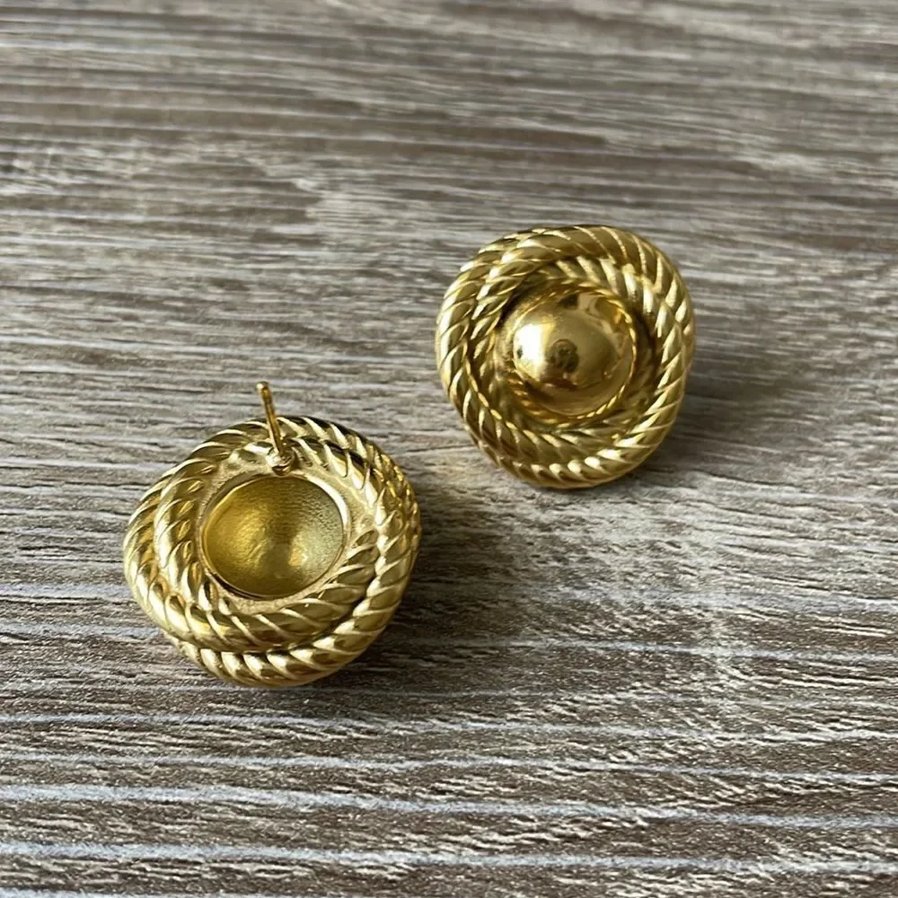 VintageāstyleāroundāearringsāN194 - Picture 4 of 5